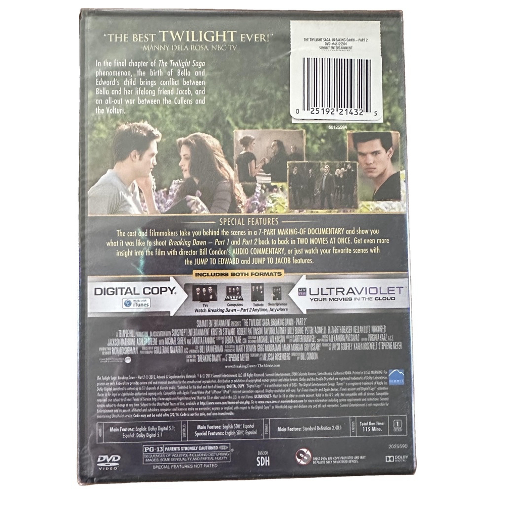NWT Sealed! DVD Set Twilight Saga Breaking Dawn Part 1 & 2 - Picture 6 of 6